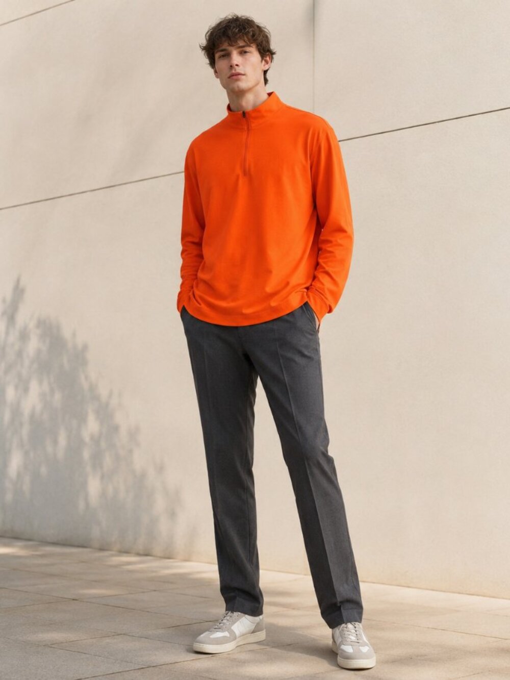 Orvis Quarter Zip Pullover Mens XXL Orange Lightweight Outdoor Golf 2C91